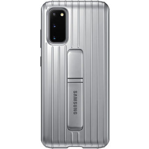Samsung EF-RG985CS tvrzený ochranný zadní kryt se stojánkem Galaxy S20+ stříbrný