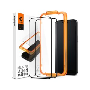 Spigen Glass tR AlignMaster 2 Pack tvrzené sklo iPhone 15 Pro Max černé