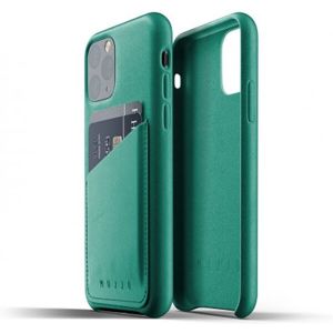 Mujjo Full Leather Wallet pouzdro iPhone 11 Pro zelené