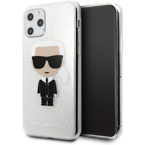 Karl Lagerfeld Glitter Iconic kryt iPhone 11 Pro Max stříbrný