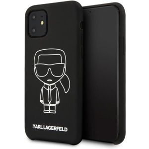 Karl Lagerfeld Ikonik KLHCN61SILFLWBK silikonový kryt iPhone 11 bílý