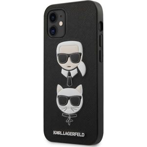 Karl Lagerfeld Saffiano K&C Heads kryt iPhone 12 mini 5.4" černý