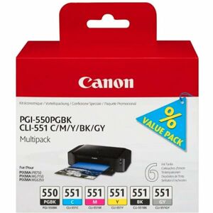 Canon Cartridge PGI-550/CLI-551 PGBK/C/M/Y/BK/GY Multi Pack