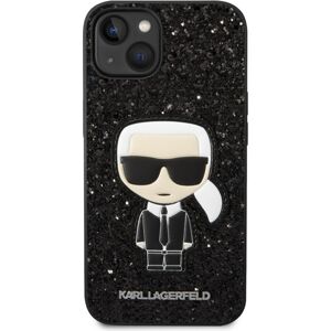 Karl Lagerfeld Glitter Flakes Ikonik kryt iPhone 14 Plus černý