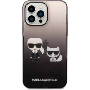 Karl Lagerfeld Gradient Karl and Choupette kryt iPhone 14 Pro Max černý