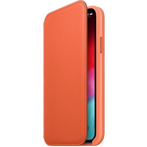 Apple Folio kožené pouzdro iPhone XS temně oranžové
