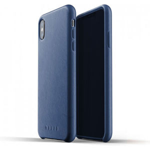 Mujjo Full Leather pouzdro iPhone XS Max modré