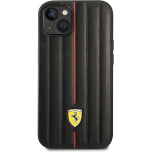 Ferrari Leather Embossed Stripes kryt iPhone 14 Plus černý