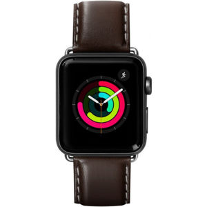 LAUT Oxford kožený řemínek na Apple Watch 42/44 mm tmavěhnědý