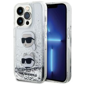 Karl Lagerfeld Liquid Glitter KC kryt iPhone 14 Pro Max bílý