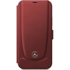 Mercedes Perforated Leather Book pouzdro iPhone 12 Pro Max červené