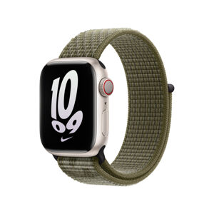 Apple Watch 41mm sekvojovozeleno/platinový Nike provlékací sportovní řemínek