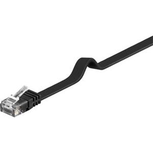 PremiumCord Plochý patch kabel UTP RJ45-RJ45 CAT6 1m černý