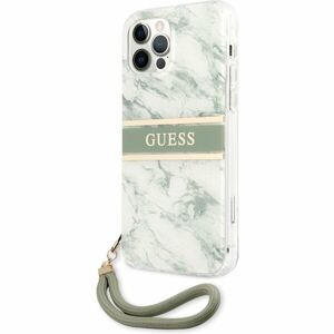 Guess TPU Marble Stripe Kryt iPhone 12 Pro Max zelený