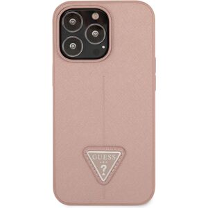 Guess PU Saffiano Triangle kryt iPhone 13 Pro Max růžový