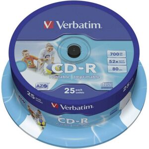 VERBATIM CD-R(25 ks)Spindle/Printable/52x/700MB/DLP