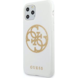 Guess 4G Glitter Circle kryt iPhone 11 Pro bílý