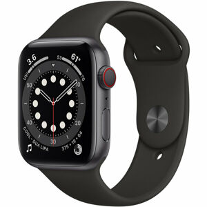 Apple Watch Series 6 Cellular 40mm vesmírně šedý hliník s černým sportovním řemínkem