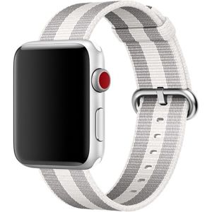 Apple Watch řemínek z tkaného nylonu s proužky 42mm bílý