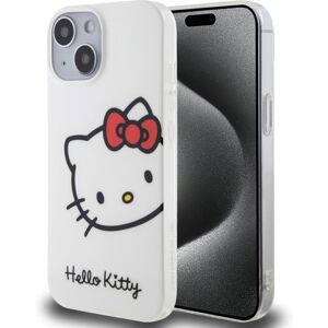 Hello Kitty IML Head Logo Kryt iPhone 15 bílý