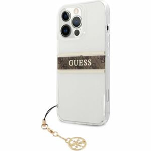 Guess PU/TPU 4G Brown Stripe Case iPhone 13 Pro Max čirý/hnědý