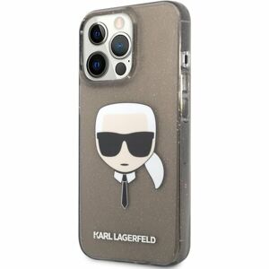 Karl Lagerfeld TPU Full Glitter Karl Head Cover iPhone 13 Pro černý
