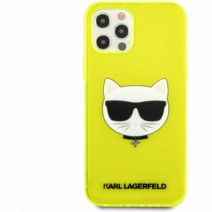 Karl Lagerfeld TPU Choupette Head kryt iPhone 12/12 Pro Fluo Yellow