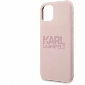 Karl Lagerfeld Stack Pink Logo silikonový kryt iPhone 11 růžový