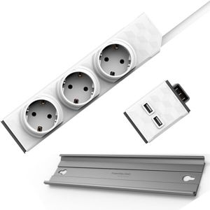 PowerCube PowerStrip Modular Switch 1.5 m zásuvka + USB modul + PowerStrip Rail