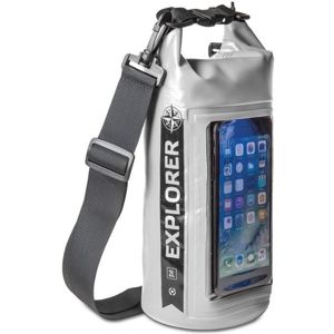 CELLY Explorer voděodolný vak 2L s kapsou na telefon do 6,2" šedý