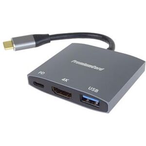 PremiumCord adaptér USB-C na HDMI, USB3.0, PD, rozlišení 4K a FULL HD 1080p,