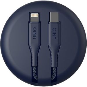 UNIQ HALO USB-C/Lightning kabel s organizérem 1,2m modrý