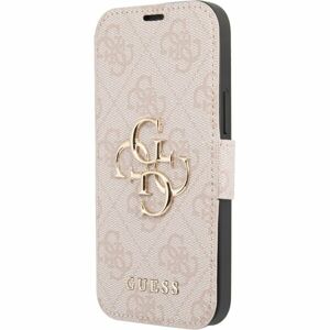 Guess PU 4G Metal Logo Book Case iPhone 13 Mini růžový
