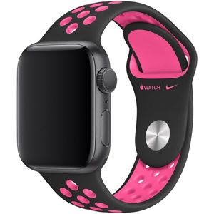 Apple Watch sportovní řemínek Nike 40/38mm černý/křiklavě růžový