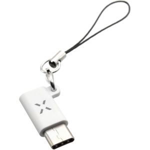 FIXED Link redukce pro nabíjení a datový přenos z microUSB na USB-C bílá