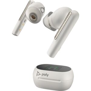 Poly Voyager Free 60+ bezdrátová sluchátka + BT700A adaptér + dotykové nabíjecí pouzdro, bílá