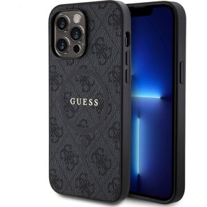 Guess PU Leather 4G Colored Ring MagSafe kryt iPhone 14 Pro Max černý