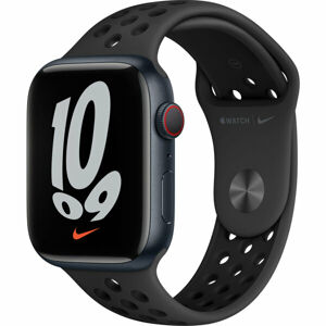 Apple Watch Nike Series 7 Cellular 45mm inkoustový hliník s antracit./černým sportovním řemínkem