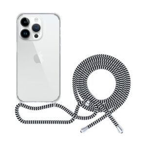 EPICO transparentní kryt se šňůrkou pro iPhone 14 černo-bílá