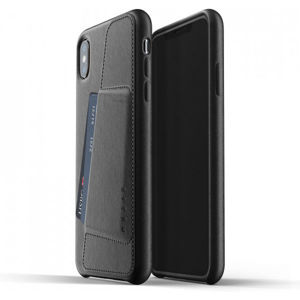 Mujjo Full Leather Wallet pouzdro iPhone XS Max černé