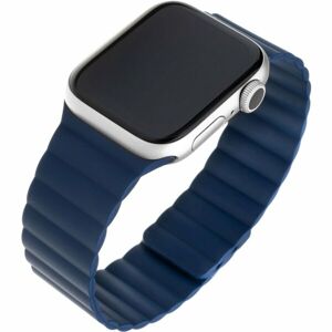 FIXED Magnetic Strap silikonový řemínek s magnetickým zapínáním Apple Watch 42 mm/44 mm modrý