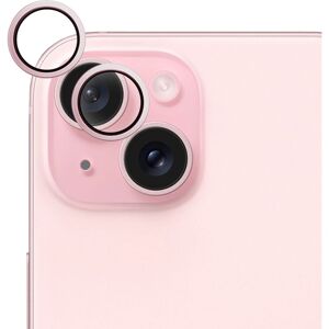 Epico hliníkové ochranné sklo na čočky fotoaparátu pro iPhone 15 / 15 Plus růžová