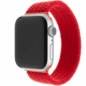 FIXED provlékací nylonový řemínek Apple Watch 42/44/45mm S červený