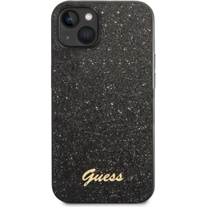 Guess PC/TPU Glitter Flakes Metal Logo kryt iPhone 14 černý
