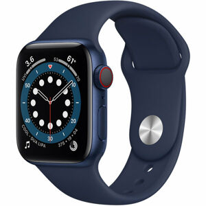 Apple Watch Series 6 Cellular 40mm modrý hliník s námořnicky tmavomodrým sportovním řemínkem