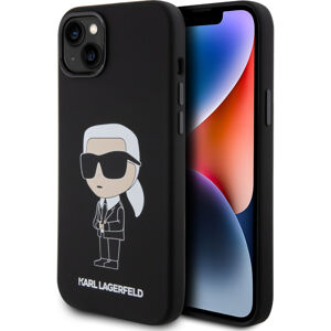 Karl Lagerfeld Liquid Silicone Ikonik NFT Kryt iPhone 15 Plus černý