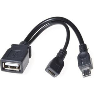 PremiumCord redukce kabel USB A samice+Micro USB samice-Micro USB samec OTG