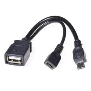 PremiumCord redukce kabel USB A samice+Micro USB samice-Micro USB samec OTG