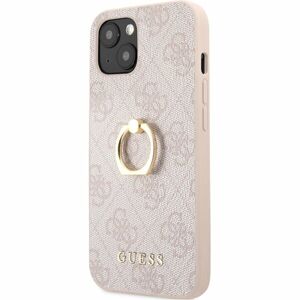 Guess PU 4G Ring Case iPhone 13 růžový