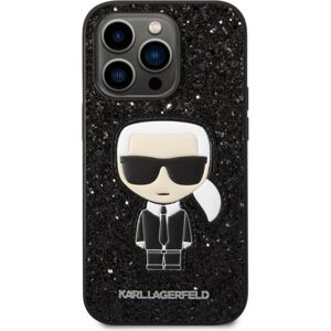 Karl Lagerfeld Glitter Flakes Ikonik kryt iPhone 14 Pro černý